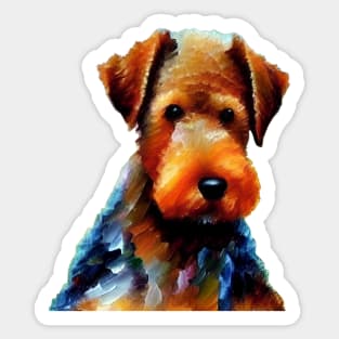 Airedale Terrier - Black Background Sticker